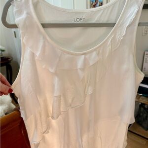 Loft sleeveless ruffle top
